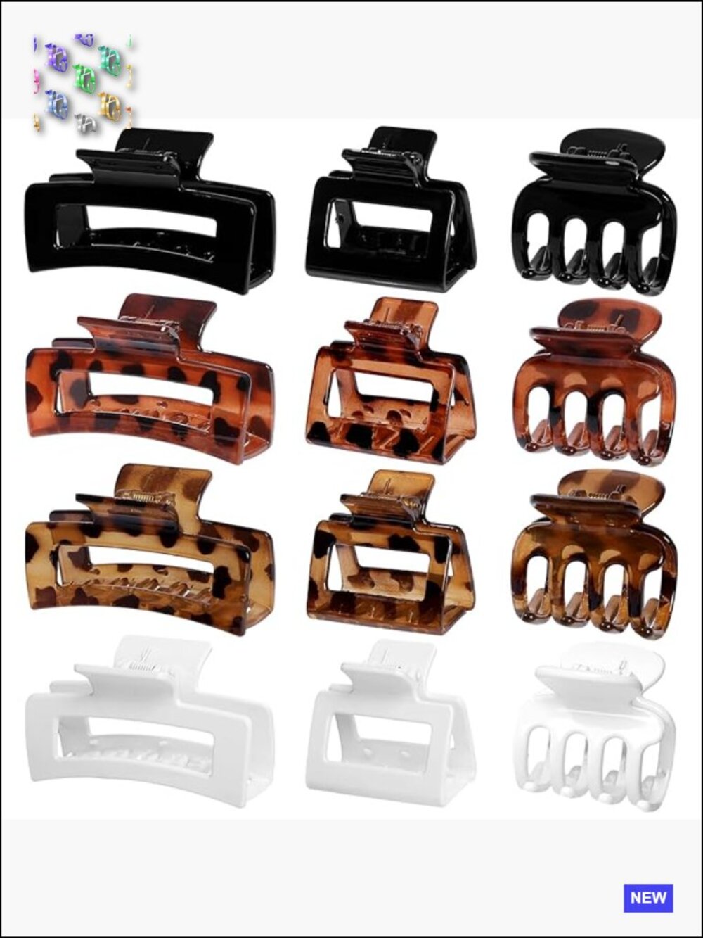12 Pcs Hair Claw Clip Set 3 Styles Small Medium Large Clips for Thin Thick Hair